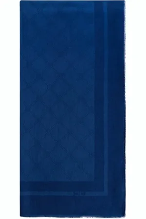 Elisabetta Franchi Femme, Accessoires, Bleu, Taille: ONE Size Écharpe Pashmina en Modal Viscose Doux