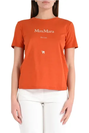 Max Mara Femme, Tops, , Taille: 42 FR Modèle Calme T-shirt en Coton avec Impressions
