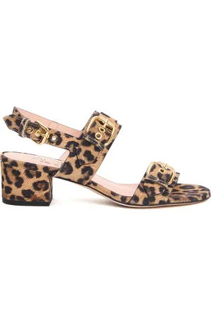 AGL ATTILIO GIUSTI LEOMBRUNI Femme, Chaussures, , Taille: 36 1/2 EU Sandales Beiges à Imprimé Léopard
