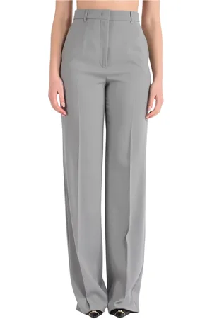 Max Mara Femme, Pantalons, Gris, Taille: 40 FR Pantalon droit en satin de laine modèle Quasar