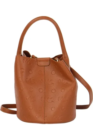 Manila Grace Femme, Sacs, Brun, Taille: ONE Size Sac seau marron avec bandoulière amovible