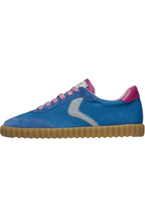 Voile blanche Femme, Chaussures, Bleu, Taille: 38 EU Baskets en cuir et suède Ines