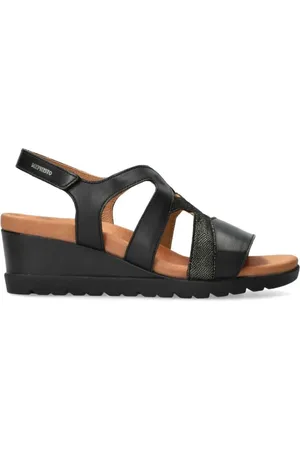 Mephisto Femme, Chaussures, Noir, Taille: 41 EU Sandale noire pour femme avec fermeture velcro