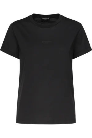 Dondup Femme, Tops, Noir, Taille: 42 FR T-shirts et Polos en Jersey de Coton Noir