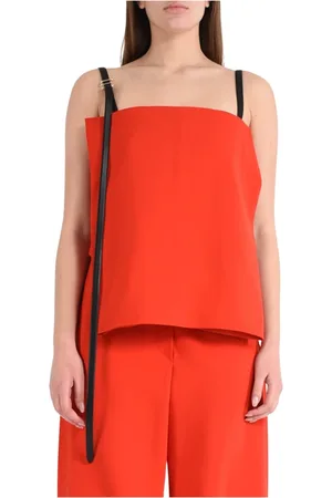 Sportmax Femme, Tops, Rouge, Taille: 36 FR Haut court avec fentes latérales