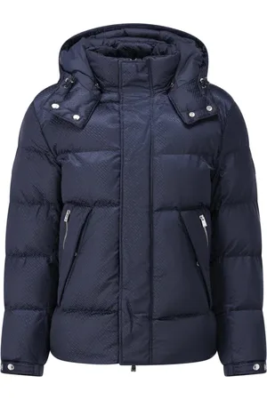 HUGO BOSS Homme, Vestes, Bleu, Taille: L Veste Matelassée Monogramme avec Capuche