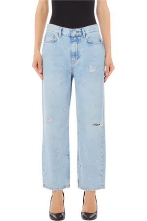 Liu Jo Femme, Jeans, Bleu, Taille: W29 Pantalon Zebra Straight High Waist