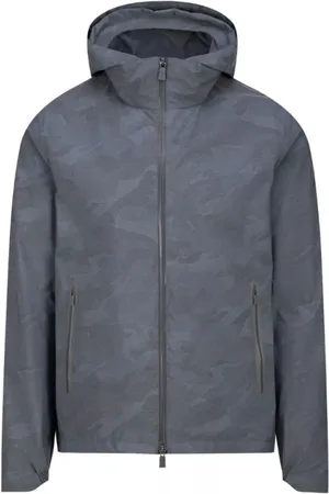 HERNO Homme, Vestes, Bleu, Taille: L Veste camouflage avec capuche et poches