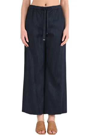 Max Mara Femme, Pantalons, Bleu, Taille: 42 FR Pantalon de Jogging Effet Denim