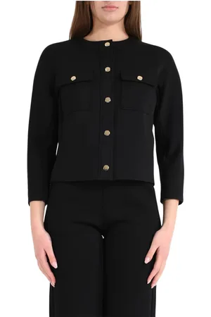 Max Mara Femme, Vestes, Noir, Taille: 36 FR Veste Boxy Gradara en Jersey Scuba