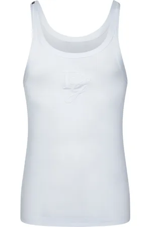 Dolce & Gabbana Homme, Tops, Blanc, Taille: M Débardeur Blanc Sans Manches
