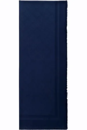 Elisabetta Franchi Femme, Accessoires, Bleu, Taille: ONE Size Écharpe Pashmina Jacquard Diamant