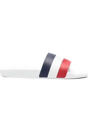 Moncler Homme, Chaussures, Blanc, Taille: 41 EU Sandales Blanches avec Bride Logo