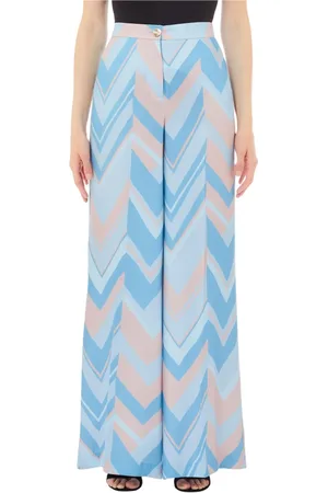 Liu Jo Femme, Pantalons, Multicolore, Taille: 38 FR Pantalon Palazzo Large