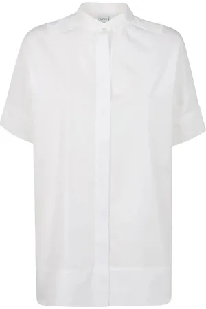 Aspesi Femme, Blouses et Chemises, Blanc, Taille: 38 FR Chemise à Manches Courtes
