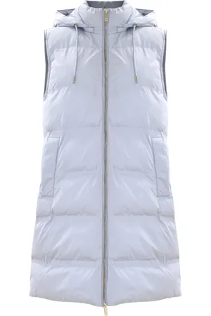 Kocca Femme, Vestes, Blanc, Taille: 44 FR Doudoune sans Manches à Capuche et Poches