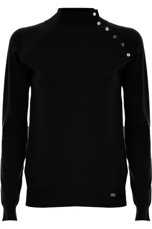 Kocca Femme, Pulls, Noir, Taille: 40 FR Pull à col polo orné de boutons