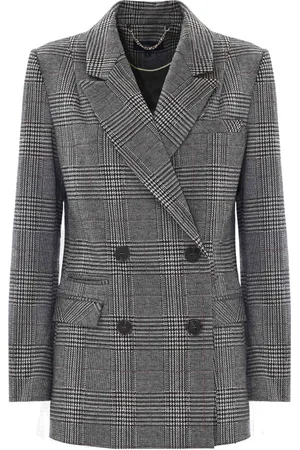 Kocca Femme, Vestes, Gris, Taille: 42 FR Veste croisée à carreaux tartan