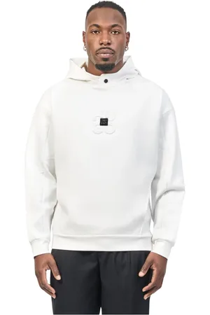 HUGO BOSS Homme, Sweatshirts et sweats à capuche, Blanc, Taille: 2XL Sweat à Capuche Blanc avec Détails de Logo