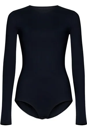 Maison Margiela Femme, Tops, Noir, Taille: 36 FR Body Noir en Lycra Extensible Topwear