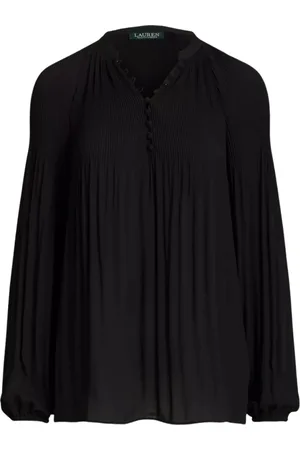 Ralph Lauren Femme, Blouses et Chemises, Noir, Taille: 38 FR Chemisier noir plissé