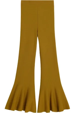 Ami Femme, Pantalons, Vert, Taille: 38 FR Pantalon Godet Flare en Viscose Vert