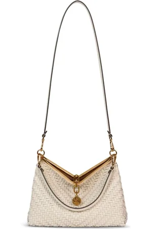 Etro Femme, Sacs, Blanc, Taille: ONE Size Sac en Cuir Tissé Blanc avec Rose