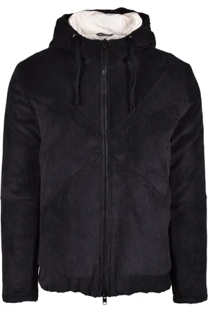 D.A. Daniele Alessandrini Homme, Vestes, Noir, Taille: M Veste en Velours avec Fermeture Éclair, Intérieur Rembourré
