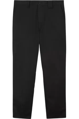 Burberry Homme, Pantalons, Noir, Taille: XL Pantalon noir en coton avec motif chevalier