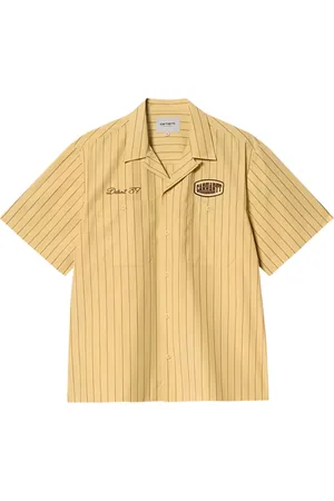 Carhartt Homme, Chemises, Jaune, Taille: L Chemise ample à rayures avec patchs