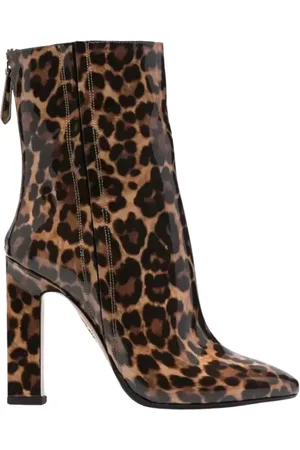 Aquazzura Femme, Chaussures, Brun, Taille: 39 EU Bottines à talons hauts imprimé léopard