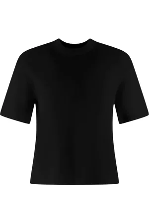 THEORY Femme, Tops, Noir, Taille: 38 FR T-shirt en Coton Noir Relaxed Fit