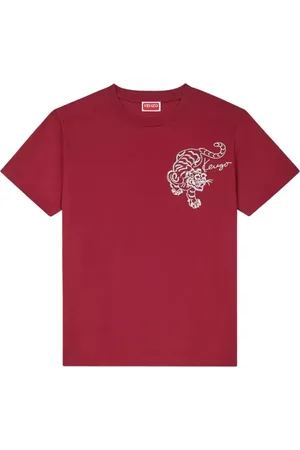 Kenzo Femme, Tops, Rouge, Taille: 40 FR T-shirt brodé Star Tiger