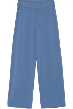 LE TRICOT PERUGIA Femme, Pantalons, Bleu, Taille: 40 FR Pantalon Bleu Straight-leg avec Taille Élastique