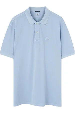 C.P. Company Homme, Tops, Bleu, Taille: S Polo Bleu avec Logo Brodé