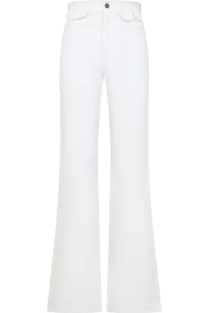 Chloé Femme, Pantalons, Blanc, Taille: 36 FR Pantalon blanc en coton pour femme