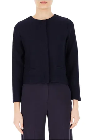 MARELLA Femme, Vestes, Bleu, Taille: 40 FR Veste Bleue avec Lignes Épurées