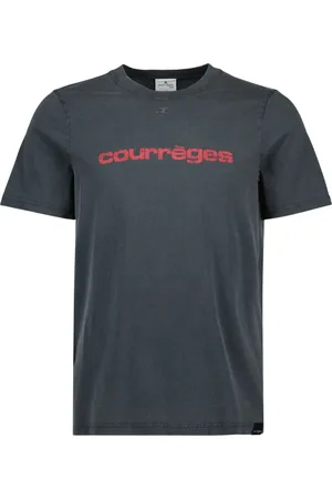 Courrèges Homme, Tops, Gris, Taille: S T-shirt imprimé AC avec logo Tigre