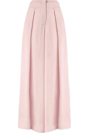 GENNY Femme, Pantalons, Rose, Taille: 36 FR Pantalon Palazzo Rose avec Détails Superposés