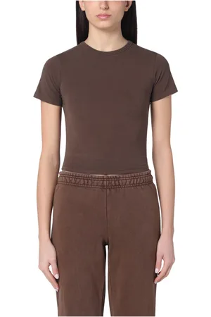 Entire Studios Femme, Tops, Brun, Taille: 36 FR T-shirt col rond manches courtes