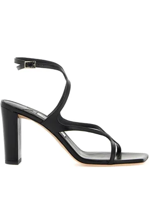 Jimmy Choo Femme, Chaussures, Noir, Taille: 38 EU Sandales en Cuir Nappa à Double Bride