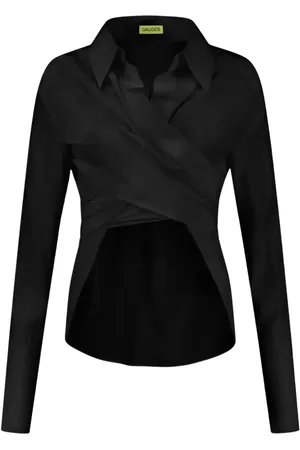 GAUGE81 Femme, Blouses et Chemises, Noir, Taille: 38 FR Chemise en Soie Noire Style Sabina