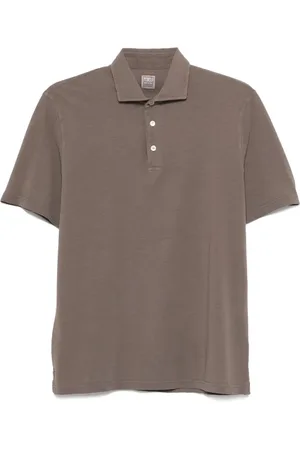 FEDELI Homme, Tops, Gris, Taille: S Polo Gris à Manches Courtes