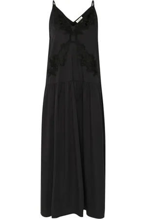 Soaked in Luxury Femme, Robes, Noir, Taille: 40 FR Robe Noire Brodée