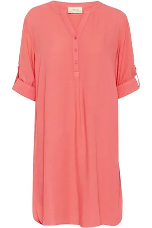 Cream Femme, Robes, Rose, Taille: 36 FR Robe Courte Caftan Rose Porcelaine