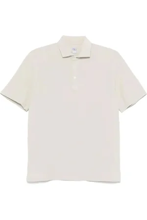 FEDELI Homme, Tops, Gris, Taille: 3XL Polo Beige Amande avec Col Cutaway