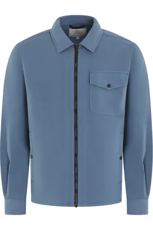Woolrich Homme, Vestes, Bleu, Taille: M Overshirt en gabardine pour homme