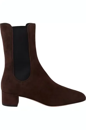 Aquazzura Femme, Chaussures, Brun, Taille: 36 EU Bottines marron à talon bas