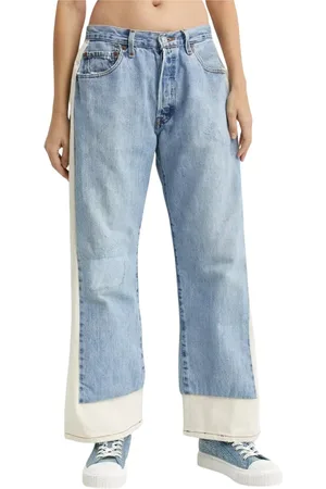B SIDES Femme, Jeans, Bleu, Taille: W32 Jean Slouch Clair