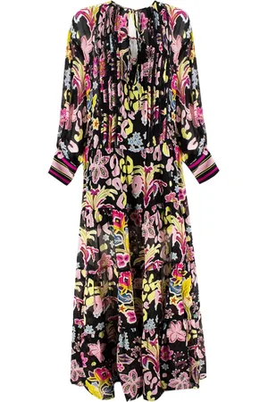 ERMANNO SCERVINO Femme, Robes, Multicolore, Taille: 34 FR Robe Longue Imprimée avec Dentelle